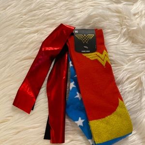 Wonder Woman knee high socks w capes NWT